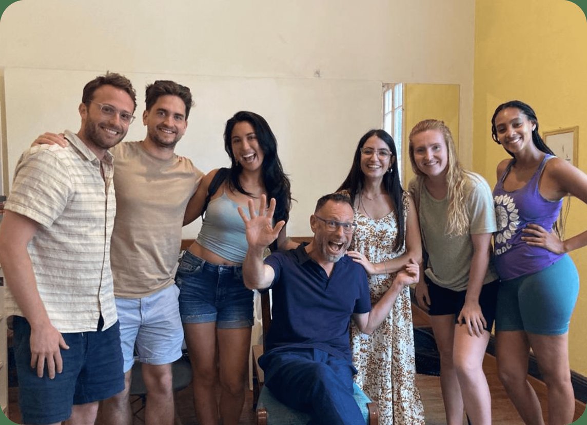 Students and teachers together at Wanderlust Spanish in Palermo, Buenos Aires